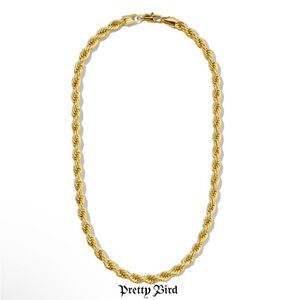 18K Yellow Gold Plated Chunky Rope Twist Chain - 18"